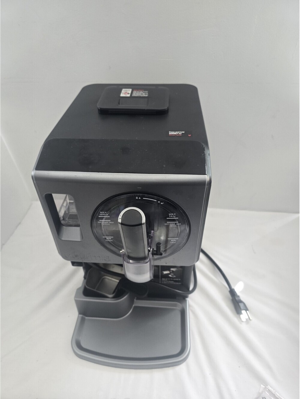 Gourmia 2Qt Automatic Soft Serve Ice Cream & Frozen Drink Maker Silver Used
